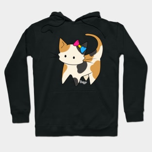 Pansexual Pride Calico Kitty Ear Bow Hoodie